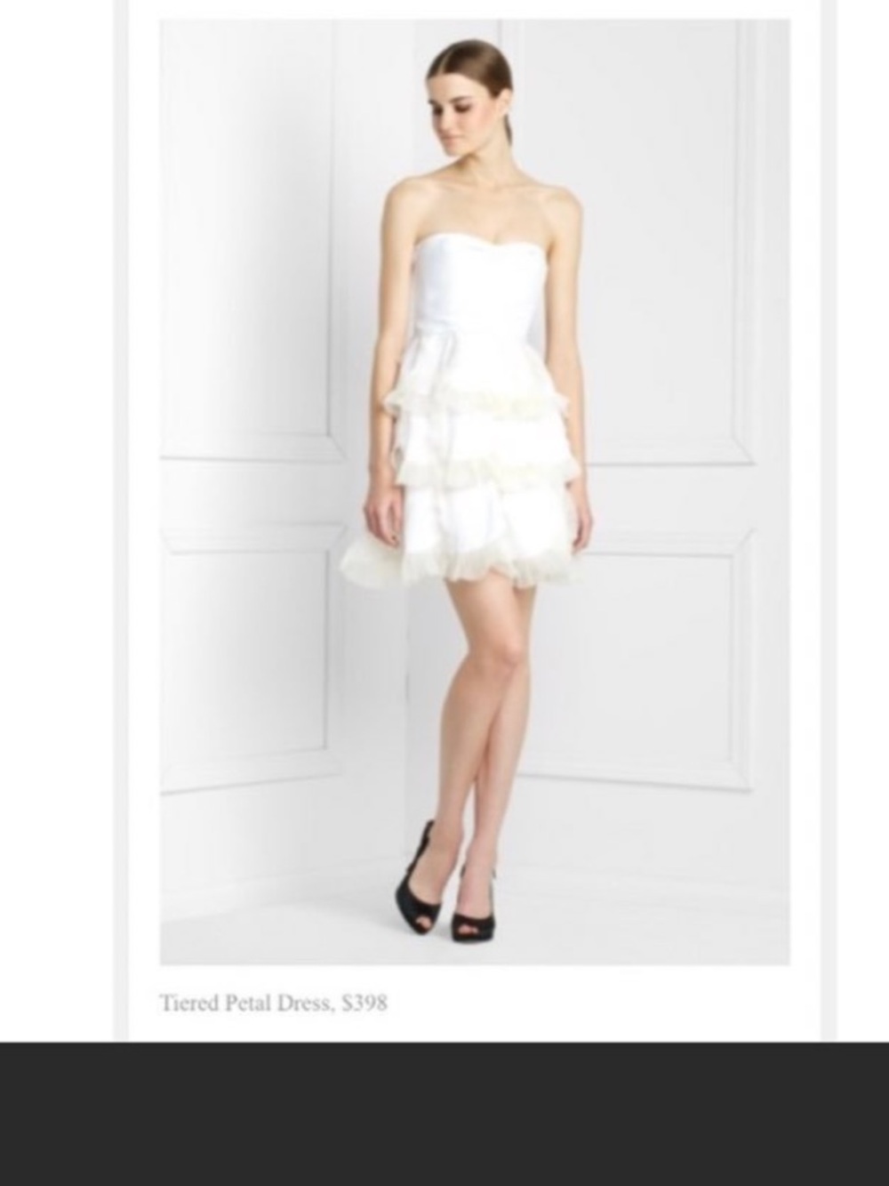 BCBG Max Azria white strapless sweetheart cocktail dress tiered ruffle bustier 4 - Picture 10 of 13